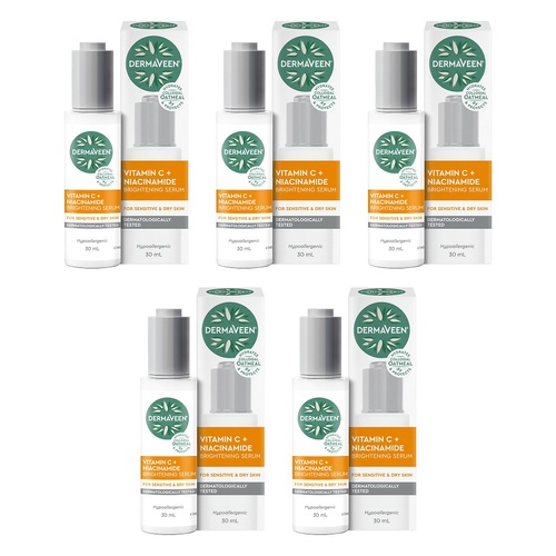 DermaVeen Vitamin C + Niacinamide Brightening Serum 30mL Pack of 5