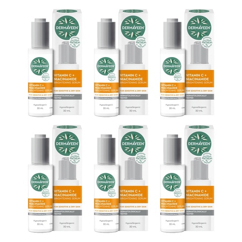 DermaVeen Vitamin C + Niacinamide Brightening Serum 30mL Pack of 6