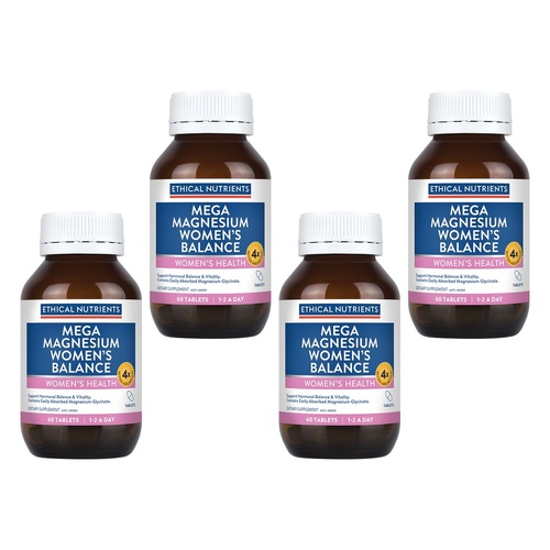 Ethical Nutrients Mega Magnesium Women's Balance 60 Tablets Pack of 4