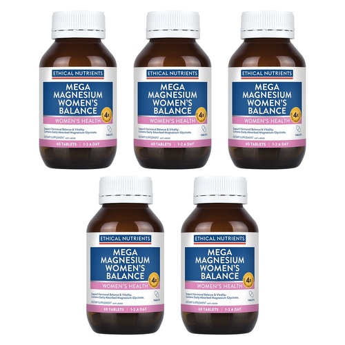 Ethical Nutrients Mega Magnesium Women's Balance 60 Tablets Pack of 5