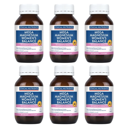 Ethical Nutrients Mega Magnesium Women's Balance 60 Tablets Pack of 6