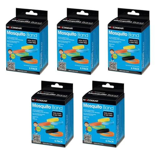 Mozziegear Kids Mosquito Band 6 Pack Bundle of 5
