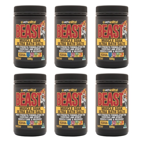 Athelite Beast Muscle Soak Ultra Bath Salts 600g Pack of 6
