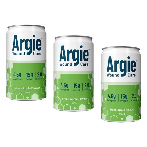 Argie Arginine Green Apple 150ml Can x 12 Bundle of 3