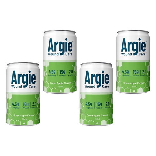 Argie Arginine Green Apple 150ml Can x 12 Bundle of 4