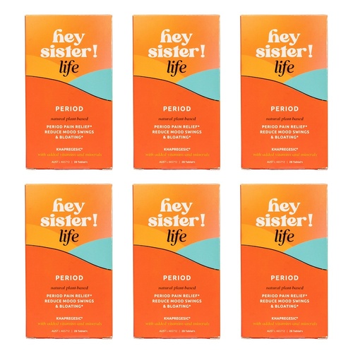 Hey Sister Life Period Pain 28 Tablets Pack of 6