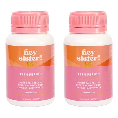 Hey Sister Life Teen Period Pain 84 Tablets Pack of 2