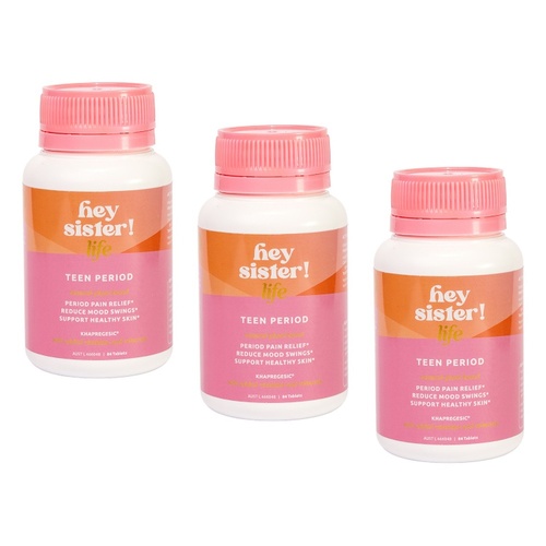 Hey Sister Life Teen Period Pain 84 Tablets Pack of 3