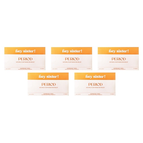 Hey Sister Period Pain PMS Relief 14 Tablets Pack of 5