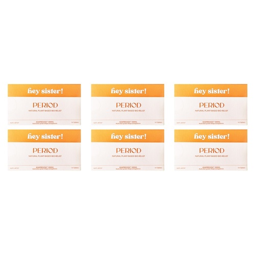 Hey Sister Period Pain PMS Relief 14 Tablets Pack of 6
