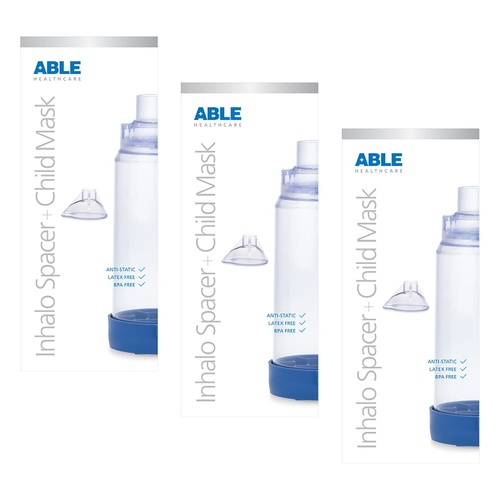 Able Inhalo Spacer with Child Mask Pack of 3
