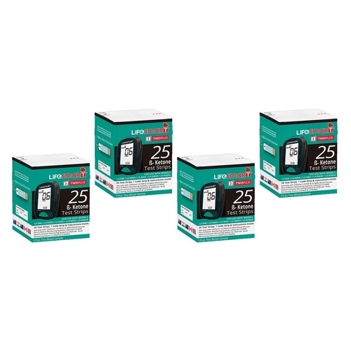 LifeSmart Ketone Test Strips 25 Pack Bundle of 4