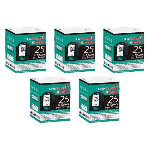 LifeSmart Ketone Test Strips 25 Pack Bundle of 5