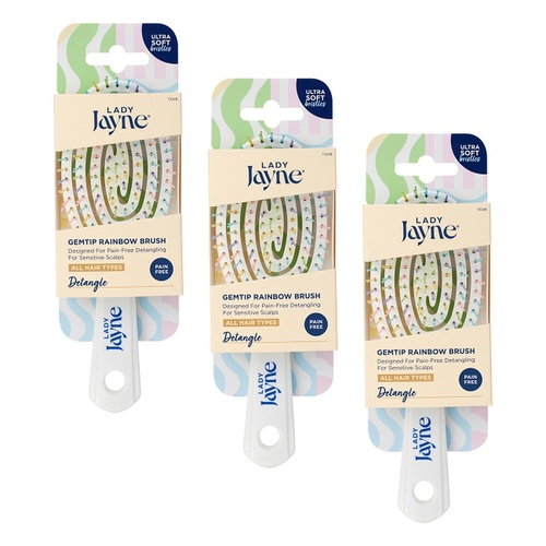 Lady Jayne Gemtip Rainbow Brush Pack of 3