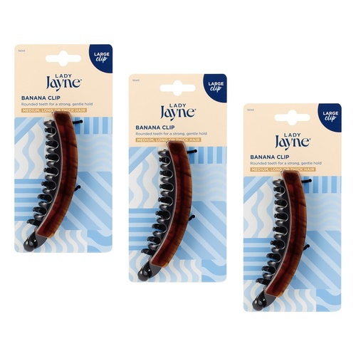 Lady Jayne Banana Clip Large Pack of 3