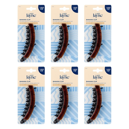 Lady Jayne Banana Clip Large Pack of 6