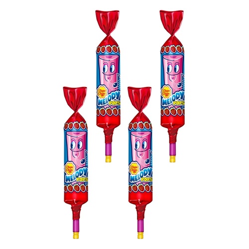Chupa Chups Melody Pops Strawberry Lollipop 100g x 48 Bundle of 4