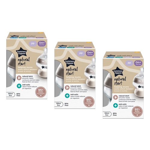 Tommee Tippee Natural Start Bottle 150mL Pack of 3