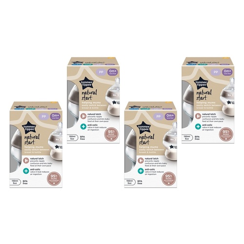 Tommee Tippee Natural Start Bottle 150mL Pack of 4