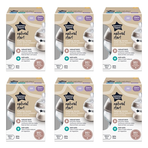 Tommee Tippee Natural Start Bottle 150mL Pack of 6
