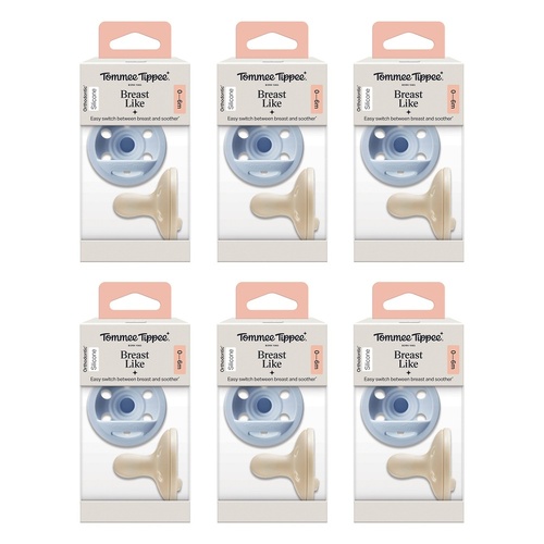 Tommee Tippee Breast-Like Soother 0-6m 2 Pack Bundle of 6