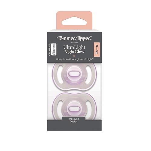 Tommee Tippee UltraLight NightGlow Soother 0-6 Months 2 Pack