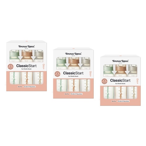 Tommee Tippee Classic Slim Bottle 250mL 3 Pack Bundle of 3
