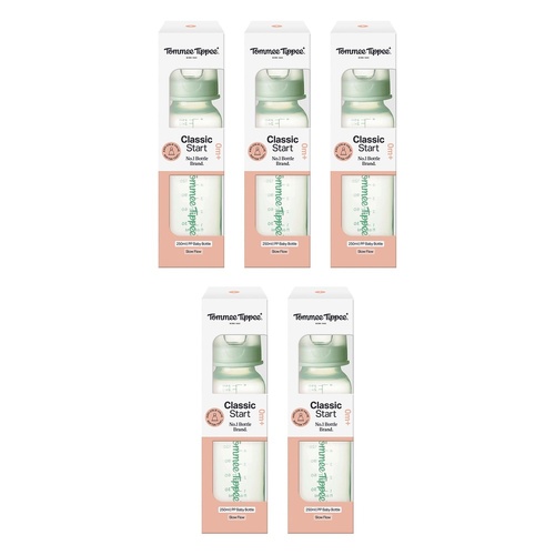 Tommee Tippee Classic Slim Bottle 250mL Pack of 5