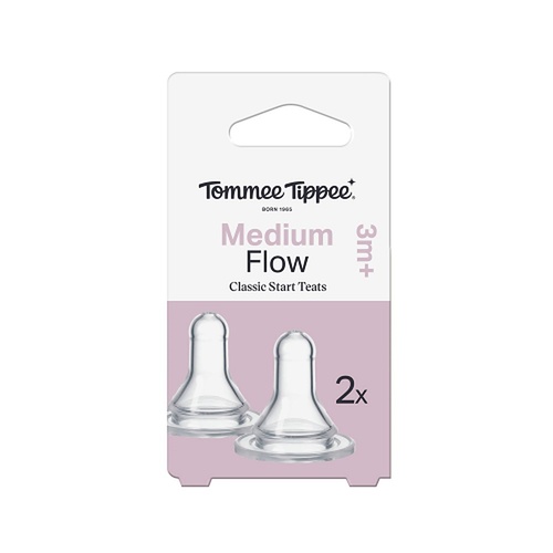 Tommee Tippee Classic Slim Medium Flow Teats 2 Pack