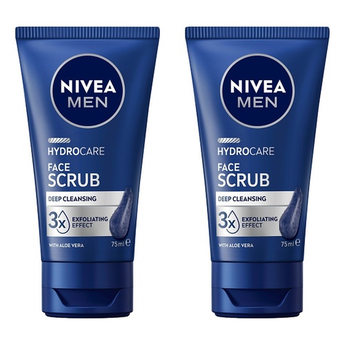 NIVEA Men Hydrocare Face Scrub 75mL Pack of 2