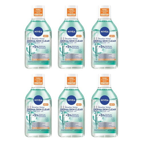 NIVEA Derma Skin Micellar Water 400mL Pack of 6