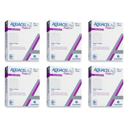 Aquacel Ag Foam Dressing Non-Adhesive 10cm x 10cm Pack of 6