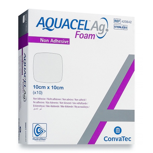 Aquacel Ag Foam Dressing Non-Adhesive 10cm x 10cm