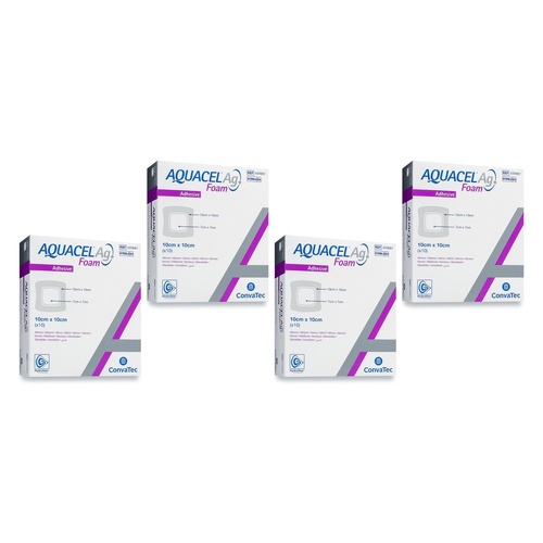 Aquacel Ag Foam Dressing Adhesive 10cm x 10cm Pack of 4