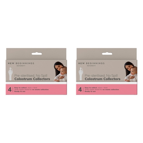 New Beginnings Colostrum Collect Tube 4 Pack Bundle of 2