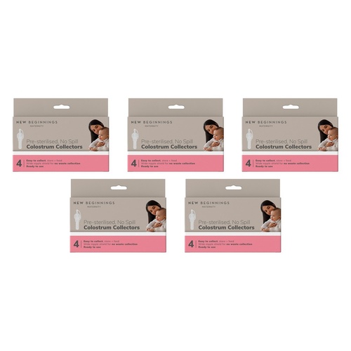 New Beginnings Colostrum Collect Tube 4 Pack Bundle of 5