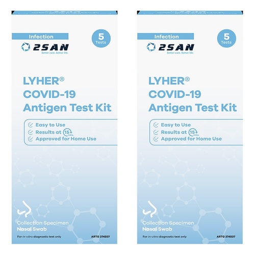 Lyher COVID-19 Rapid Antigen Self-Test 5 Pack Bundle of 2