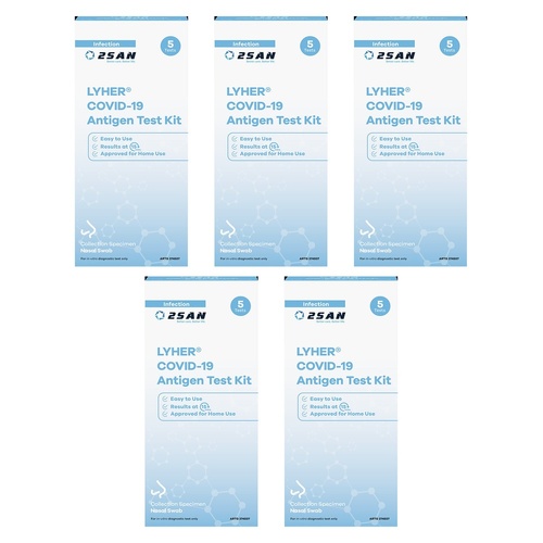Lyher COVID-19 Rapid Antigen Self-Test 5 Pack Bundle of 5