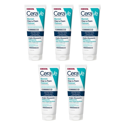 CeraVe Blemish Clay-to-Foam Cleanser 118mL Pack of 5