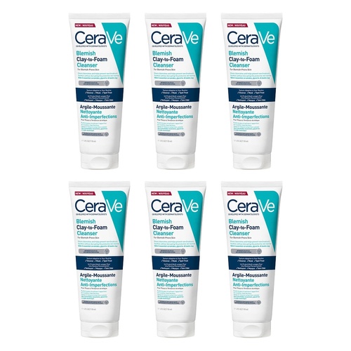CeraVe Blemish Clay-to-Foam Cleanser 118mL Pack of 6