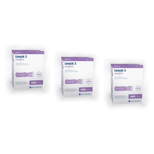 Unistik Comfort Lancets 28G Pack of 3