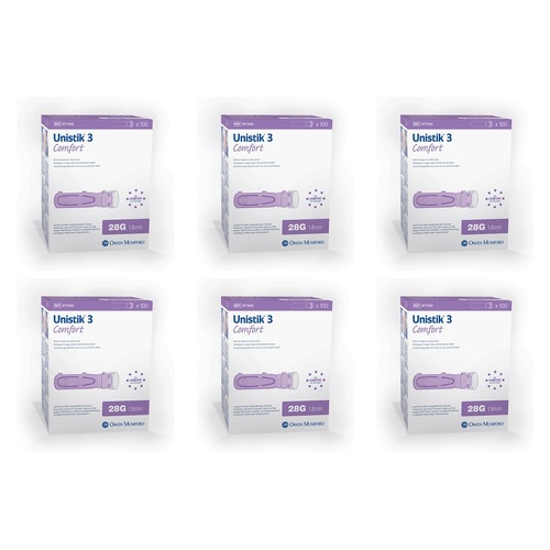 Unistik Comfort Lancets 28G Pack of 6