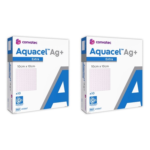 Aquacel Ag+ Extra Sterile 10cm x 10cm Pack of 2