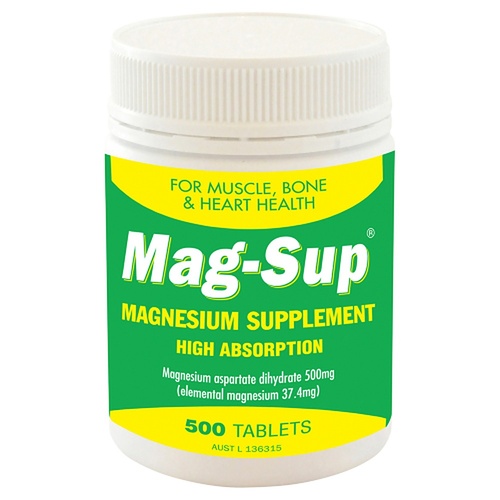 Mag-Sup Magnesium Supplement 500 Tablets