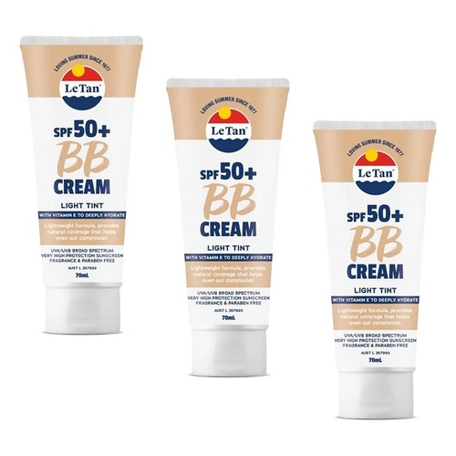 Le Tan BB Cream SPF 50+ Light 70mL Pack of 3