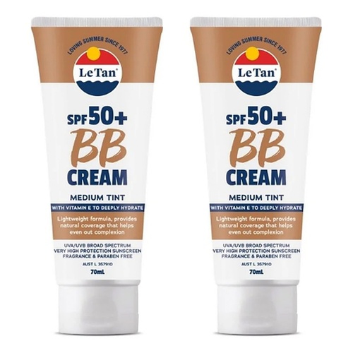 Le Tan BB Cream SPF 50+ Medium 70mL Pack of 2