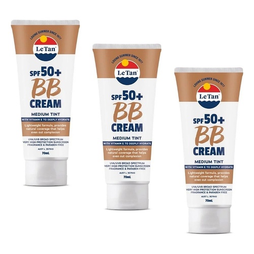 Le Tan BB Cream SPF 50+ Medium 70mL Pack of 3
