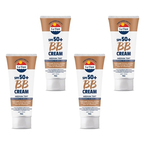 Le Tan BB Cream SPF 50+ Medium 70mL Pack of 4