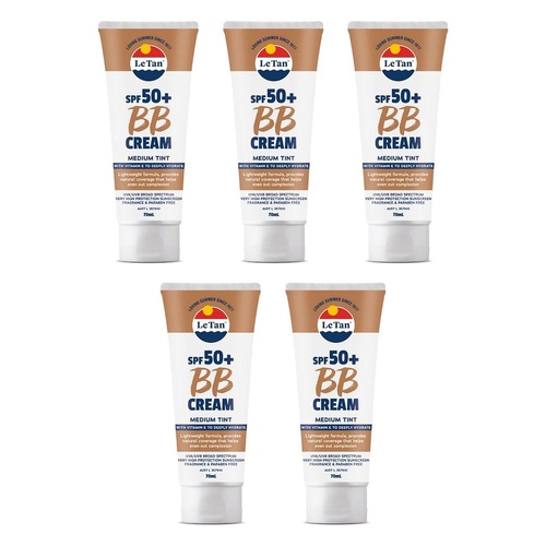 Le Tan BB Cream SPF 50+ Medium 70mL Pack of 5