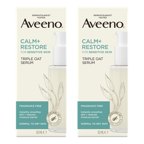 Aveeno Calm+Restore Triple Oat Serum 30mL Pack of 2
